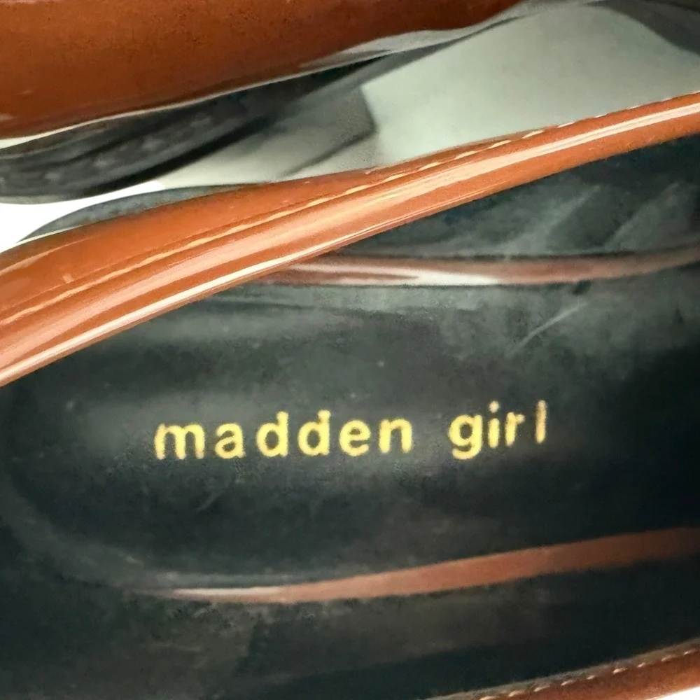 Madden Girl Womens Kiera Platform Horsebit Loafers Patent Leather Size 7 Preppy